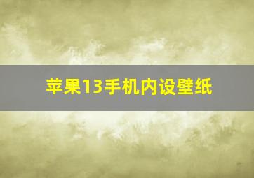 苹果13手机内设壁纸