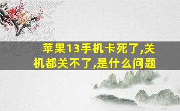 苹果13手机卡死了,关机都关不了,是什么问题