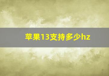 苹果13支持多少hz