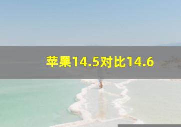 苹果14.5对比14.6