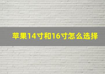 苹果14寸和16寸怎么选择