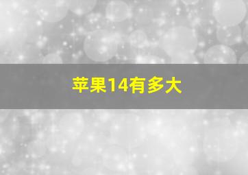 苹果14有多大