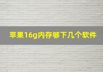 苹果16g内存够下几个软件