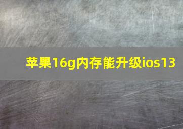 苹果16g内存能升级ios13