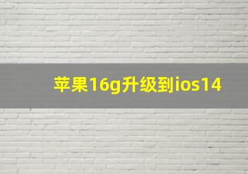 苹果16g升级到ios14