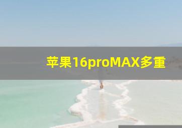 苹果16proMAX多重