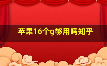 苹果16个g够用吗知乎