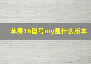 苹果16型号my是什么版本