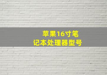 苹果16寸笔记本处理器型号