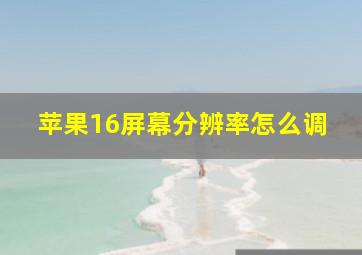 苹果16屏幕分辨率怎么调