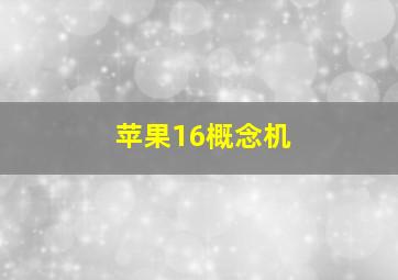 苹果16概念机