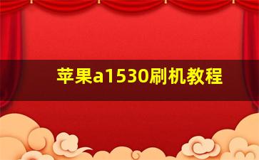 苹果a1530刷机教程