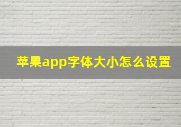 苹果app字体大小怎么设置