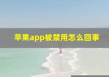 苹果app被禁用怎么回事