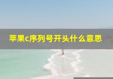 苹果c序列号开头什么意思