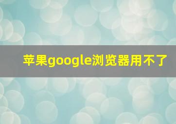 苹果google浏览器用不了