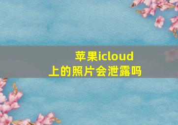 苹果icloud上的照片会泄露吗