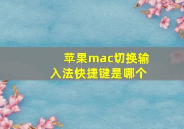 苹果mac切换输入法快捷键是哪个