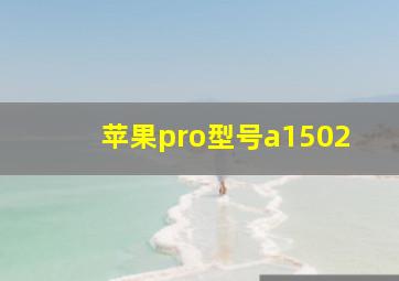 苹果pro型号a1502