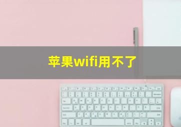 苹果wifi用不了