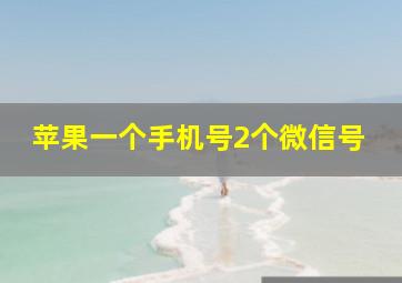 苹果一个手机号2个微信号