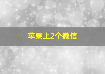 苹果上2个微信