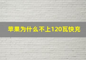 苹果为什么不上120瓦快充