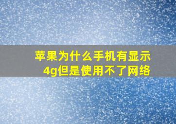 苹果为什么手机有显示4g但是使用不了网络