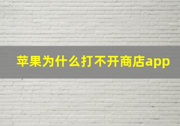 苹果为什么打不开商店app