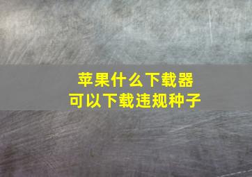 苹果什么下载器可以下载违规种子