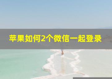 苹果如何2个微信一起登录