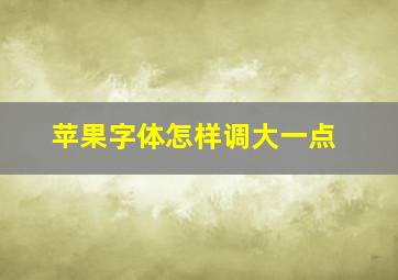 苹果字体怎样调大一点