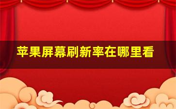 苹果屏幕刷新率在哪里看