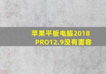 苹果平板电脑2018PRO12.9没有面容