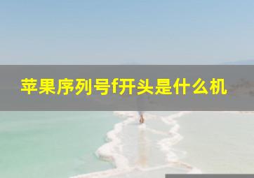 苹果序列号f开头是什么机