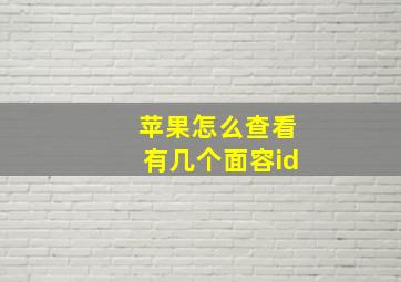 苹果怎么查看有几个面容id