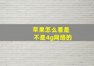 苹果怎么看是不是4g网络的