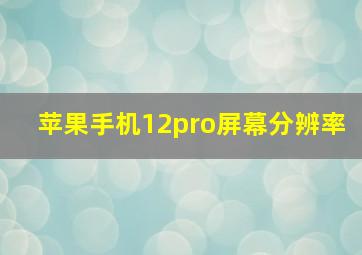 苹果手机12pro屏幕分辨率