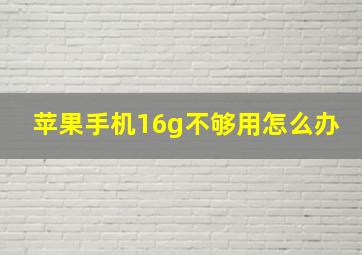 苹果手机16g不够用怎么办