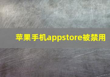 苹果手机appstore被禁用