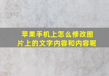 苹果手机上怎么修改图片上的文字内容和内容呢