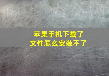 苹果手机下载了文件怎么安装不了