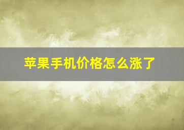 苹果手机价格怎么涨了