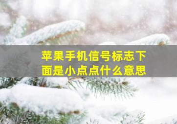 苹果手机信号标志下面是小点点什么意思