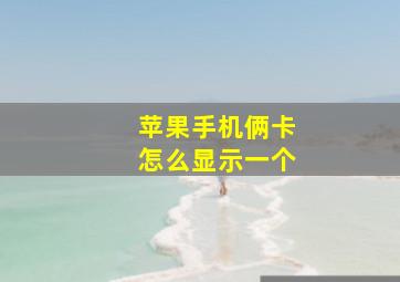 苹果手机俩卡怎么显示一个