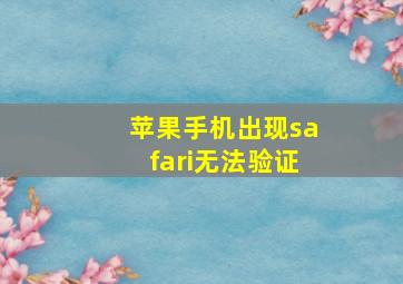 苹果手机出现safari无法验证