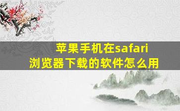 苹果手机在safari浏览器下载的软件怎么用