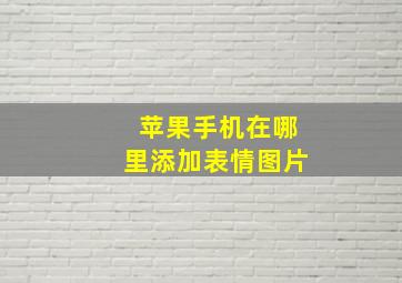 苹果手机在哪里添加表情图片