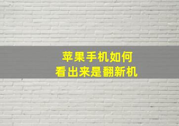 苹果手机如何看出来是翻新机