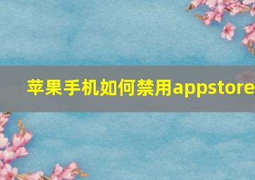 苹果手机如何禁用appstore